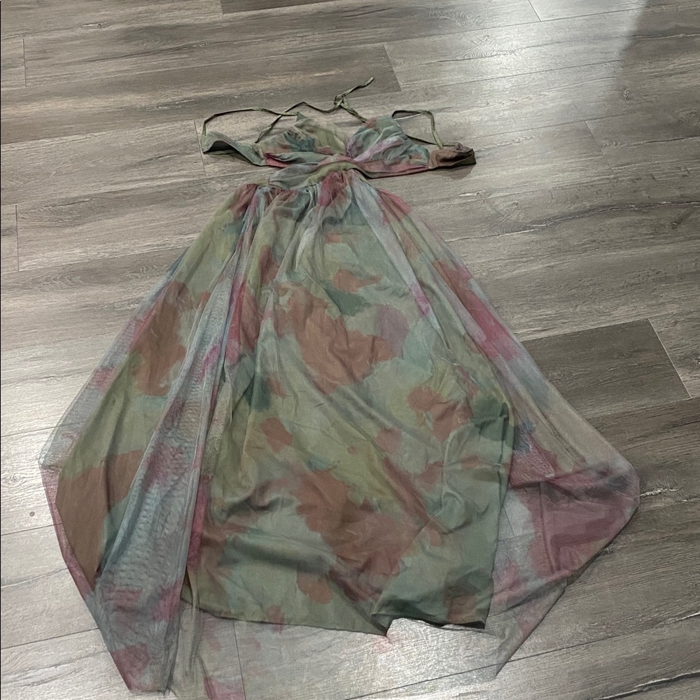 Elegant Backless Multicolor Dress